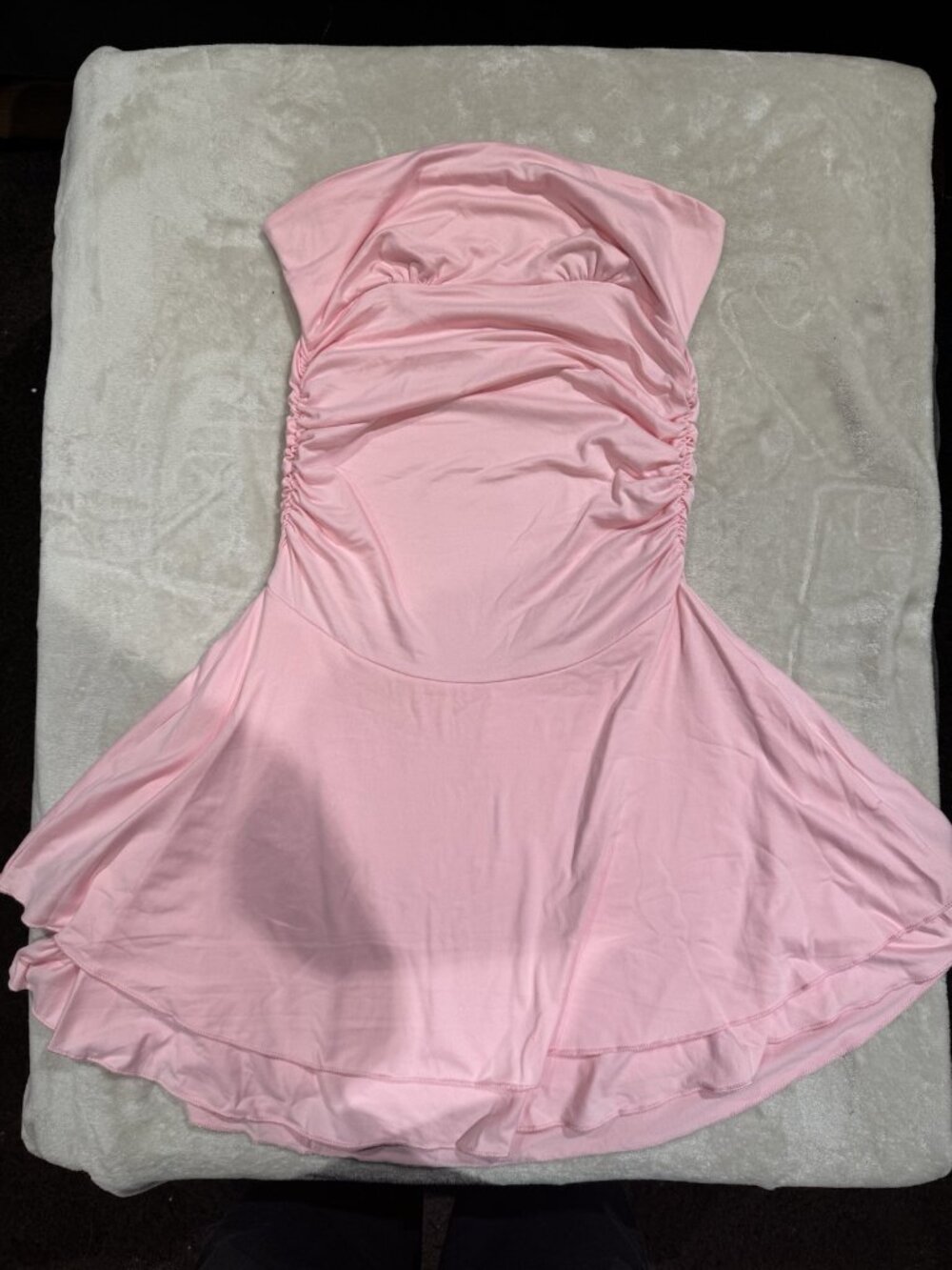 Women’s Sexy Ruched Strapless Tube Layered Bodycon Party Mini Dress Size M - Picture 6 of 6
